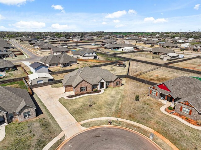 aerial view featuring a residential view