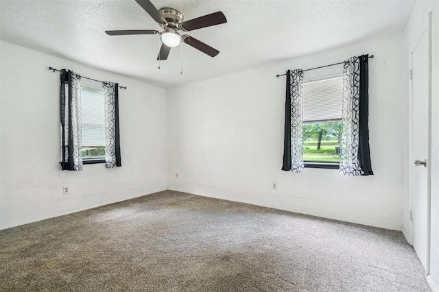 3206 Oakbriar Dr, Choctaw, OK 73020 - carpeted spare room with a textured ceiling and ceiling fan