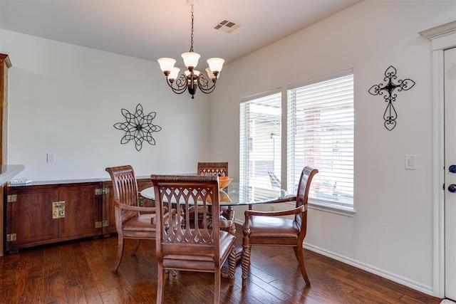6574 Mint Julep Ln, Guthrie, OK 73044 - dining area featuring dark wood-style floors and a chandelier