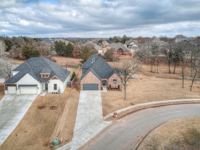 bird's eye view with a residential view