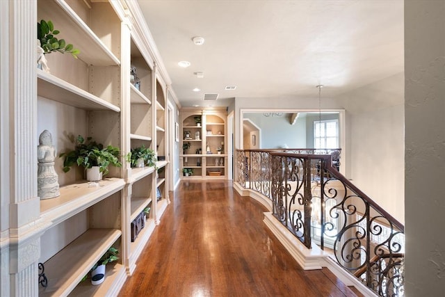 2817 Sweetbriar Way, Edmond, OK 73034 - corridor with an upstairs landing and wood finished floors