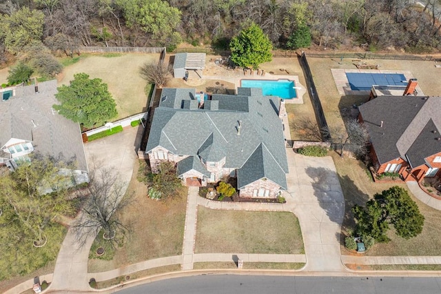 2817 Sweetbriar Way, Edmond, OK 73034 - aerial view of property and surrounding area featuring a pool area