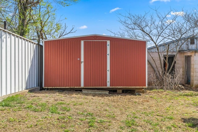 view of shed