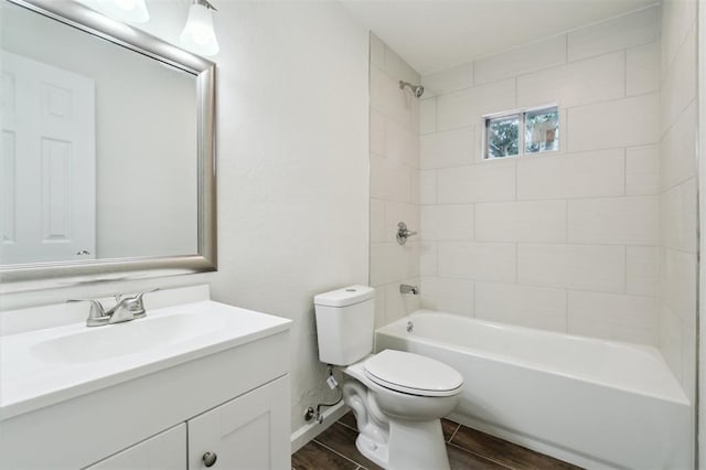 2233 SW 40th St, Oklahoma City, OK 73119 - full bath featuring toilet, vanity, shower / tub combination, and baseboards