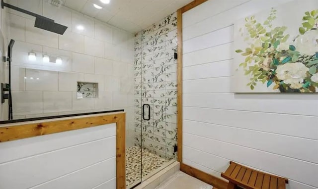 full bathroom featuring a stall shower
