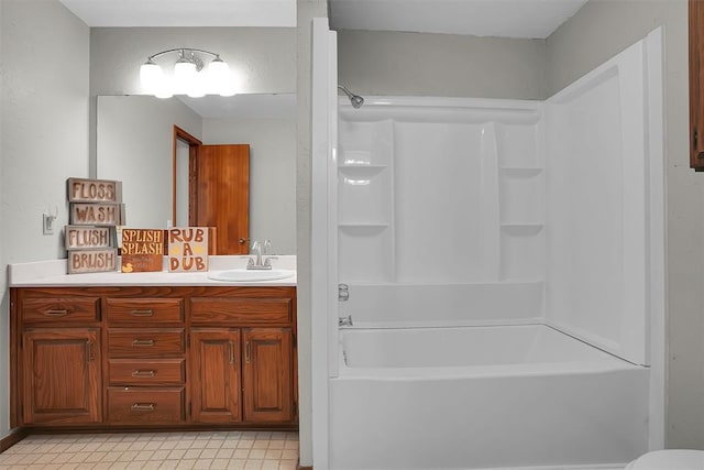 full bath with tub / shower combination and vanity