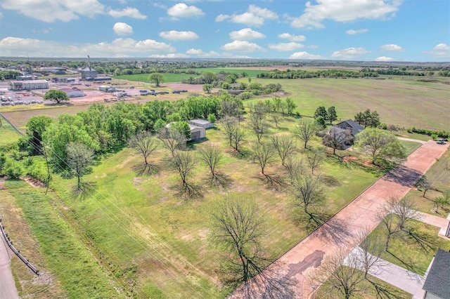 aerial view with a rural view