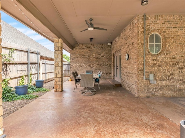 2809 Morgan Trace Rd, Yukon, OK 73099 - view of patio / terrace with ceiling fan and outdoor dining space