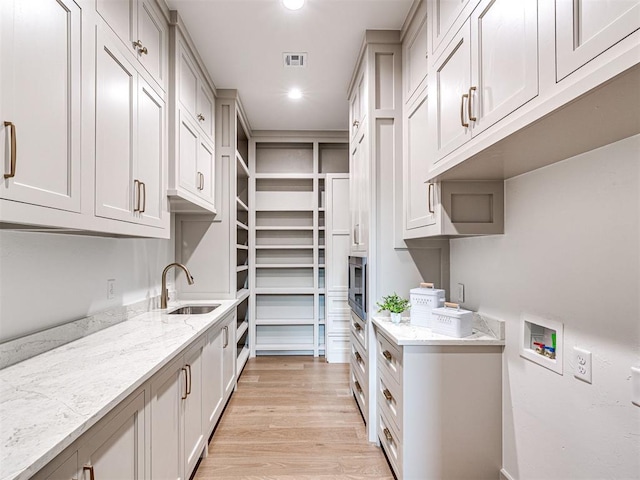 pantry featuring visible vents and a sink