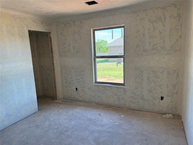 view of spare room