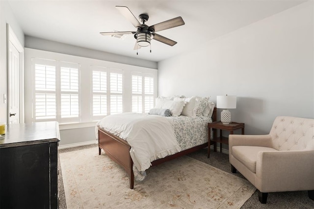 1412 NW 34th St, Oklahoma City, OK 73118 - bedroom featuring ceiling fan, baseboards, and carpet floors