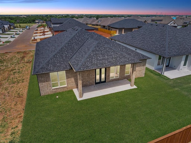 15600 Rockwell Park Ln, Edmond, OK 73013 - back of property with roof with shingles, a patio area, and a residential view