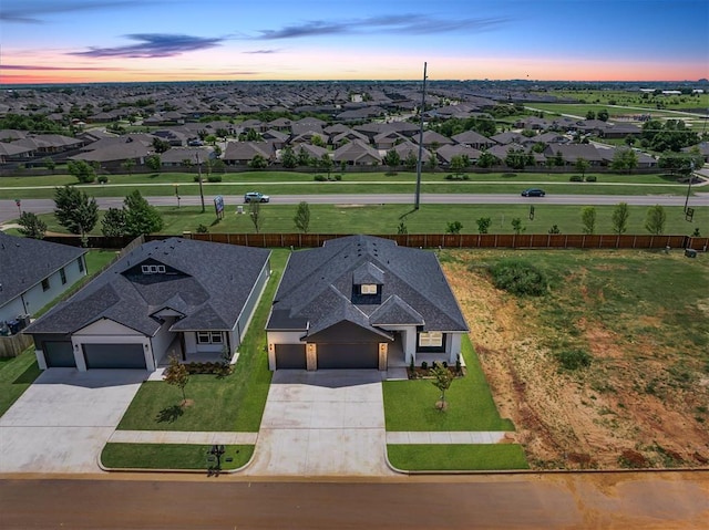 15600 Rockwell Park Ln, Edmond, OK 73013 - aerial view at dusk of a residential view