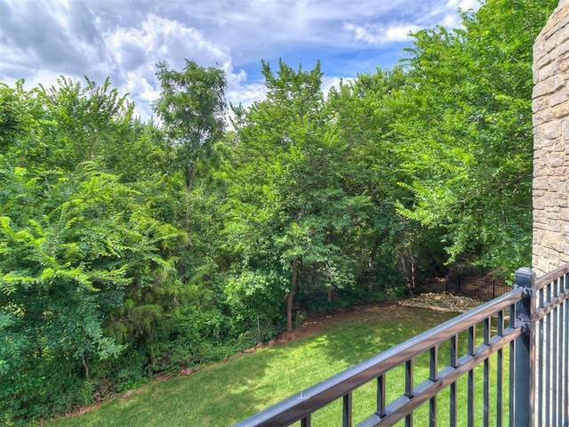 1109 Salvo Bridge Ct, Edmond, OK 73034 - view of grassy yard with a balcony