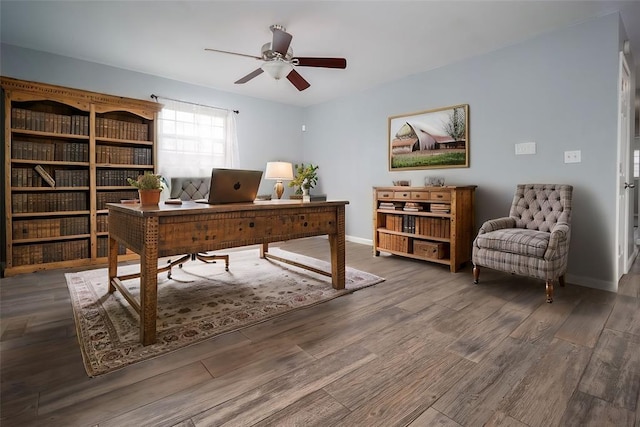 1527 N Pennsylvania Ave, Shawnee, OK 74804 - office space with ceiling fan and wood finished floors