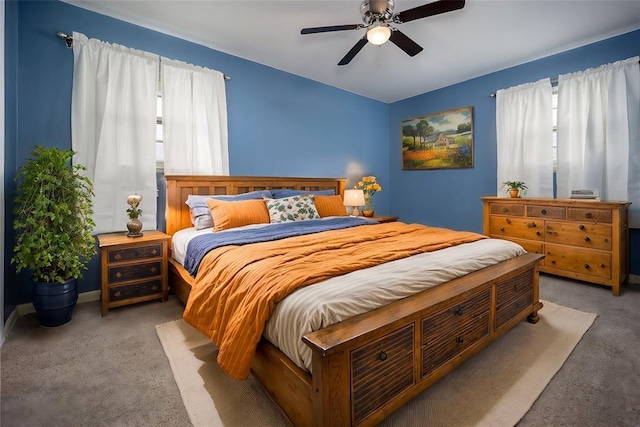 1527 N Pennsylvania Ave, Shawnee, OK 74804 - bedroom with carpet floors and a ceiling fan