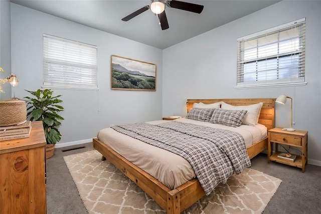 1527 N Pennsylvania Ave, Shawnee, OK 74804 - carpeted bedroom featuring multiple windows and ceiling fan