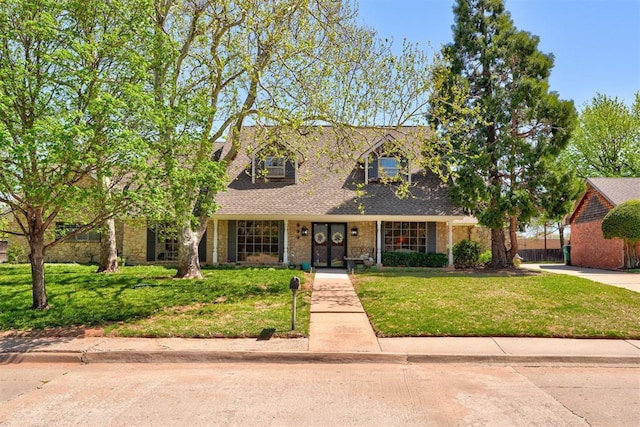 12108 Blue Sage Rd, Oklahoma City, OK 73120 - cape cod-style house featuring a shingled roof and a front lawn