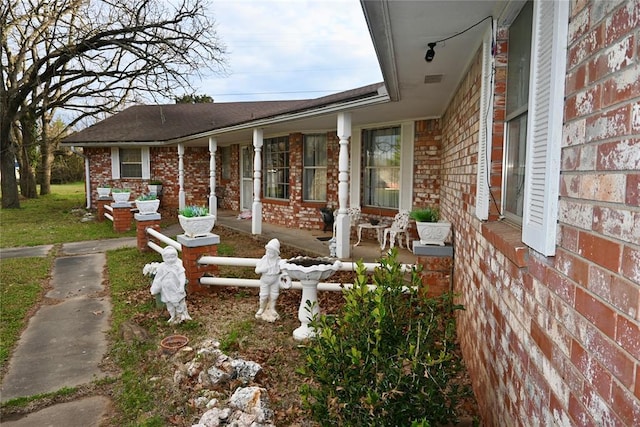 exterior space with covered porch