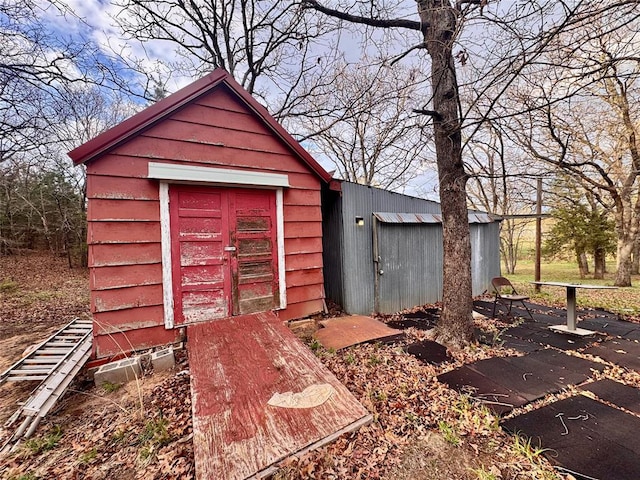 view of shed
