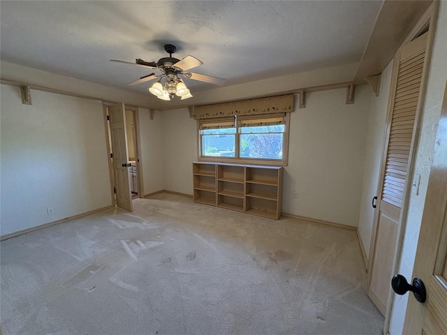 9721 N Lakeland Rd, Oklahoma City, OK 73162 - interior space with light colored carpet, baseboards, and a ceiling fan