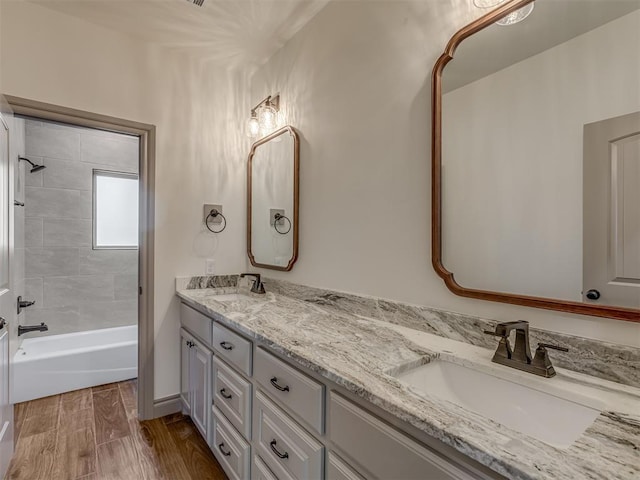 1209 Jozie Way, Tuttle, OK 73089 - full bathroom featuring double vanity, bathing tub / shower combination, and a sink