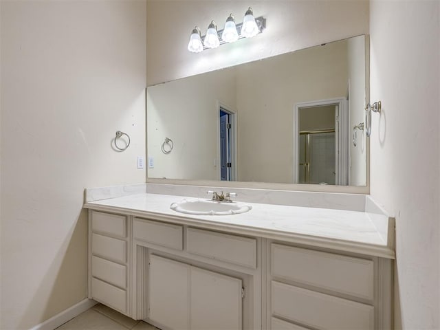 13216 SW 10th St, Yukon, OK 73099 - full bathroom with vanity and an enclosed shower