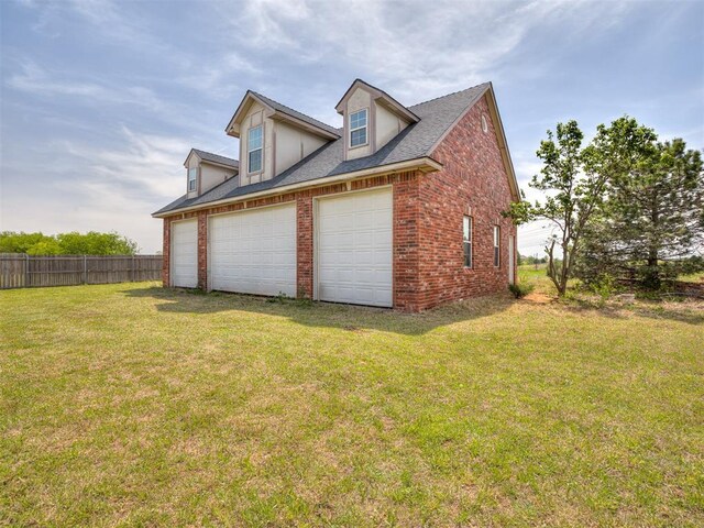 13216 SW 10th St, Yukon, OK 73099 - view of side of property with brick siding and roof with shingles