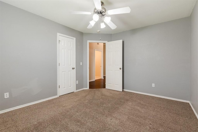 5309 SE 78th St, Oklahoma City, OK 73135 - unfurnished bedroom featuring carpet floors, baseboards, and ceiling fan