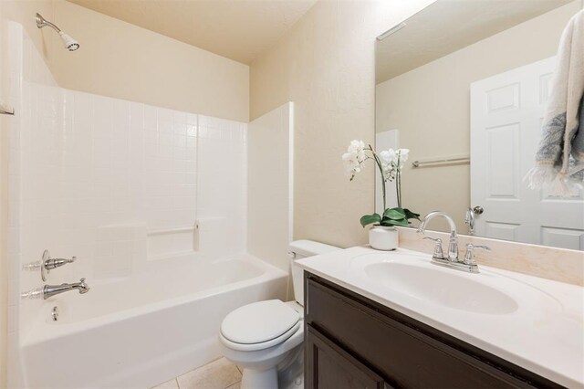 5309 SE 78th St, Oklahoma City, OK 73135 - full bathroom with toilet, vanity, shower / bathtub combination, and tile patterned flooring