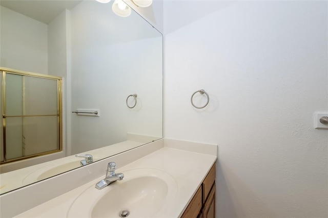 1417 Mayer Dr, Yukon, OK 73099 - bathroom with vanity and a shower with shower door