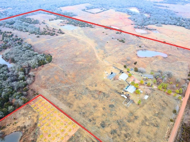 drone / aerial view featuring a rural view