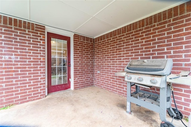 view of patio with area for grilling