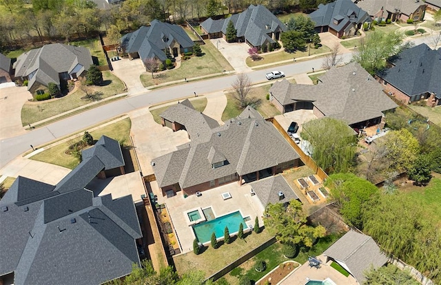 bird's eye view with a residential view