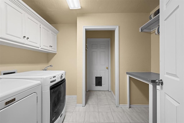 4113 Annalane Dr, Norman, OK 73072 - laundry room with independent washer and dryer, cabinet space, and baseboards