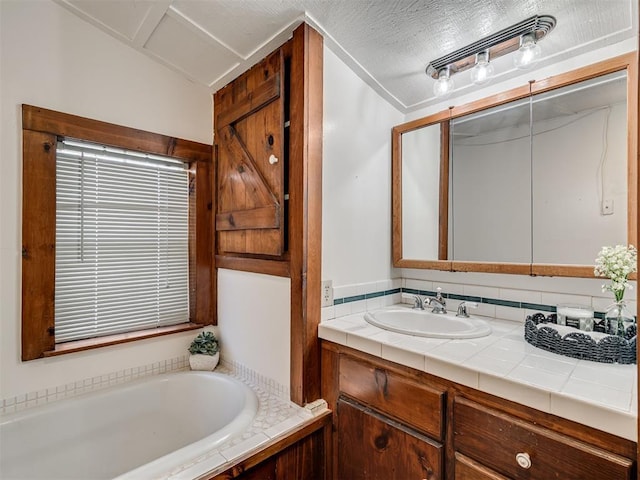 27704 S County Line Ave, Blanchard, OK 73010 - bathroom with a garden tub and vanity