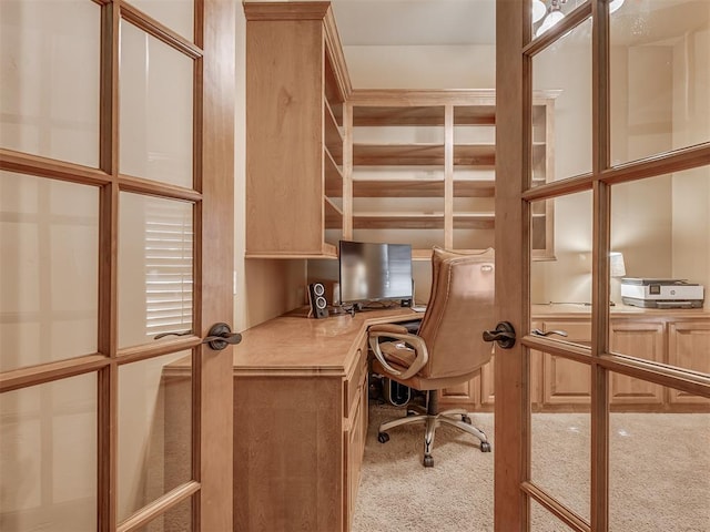 904 Majestic St, Yukon, OK 73099 - carpeted home office with built in study area