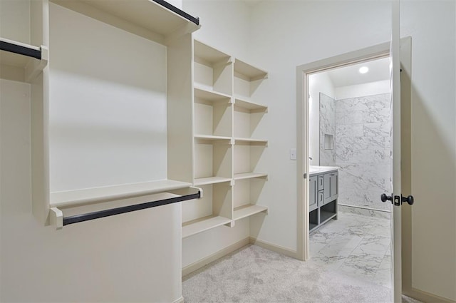 128 E 7th St, Arcadia, OK 73007 - spacious closet with light marble finish flooring