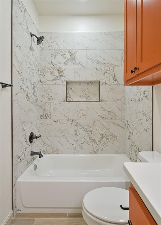 128 E 7th St, Arcadia, OK 73007 - full bath with toilet, vanity, and bathtub / shower combination