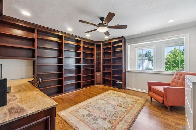1707 Pennington Way, Nichols Hills, OK 73116 - office featuring light wood-style flooring, ceiling fan, recessed lighting, and baseboards