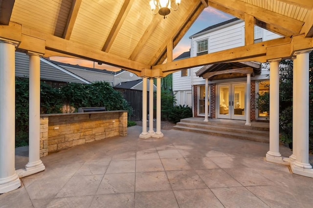 1707 Pennington Way, Nichols Hills, OK 73116 - view of patio / terrace featuring french doors