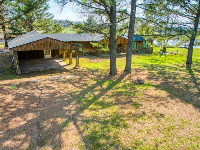 36426 Ew 1310th Rd, Wewoka, OK 74868 - view of grassy yard with a carport