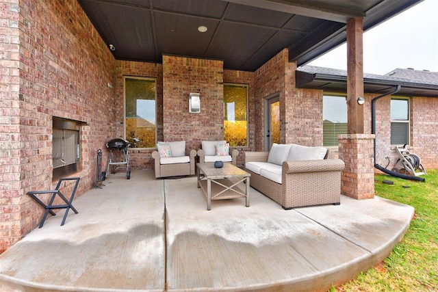 5513 Carmel Creek Dr, Mustang, OK 73064 - view of patio / terrace featuring an outdoor living space