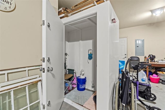 11609 SW 14th St, Yukon, OK 73099 - bathroom with electric panel and concrete flooring