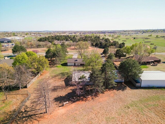 drone / aerial view with a rural view