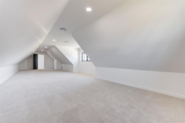 2223 Wintercreek Blvd, Blanchard, OK 73010 - bonus room with recessed lighting, light carpet, and lofted ceiling