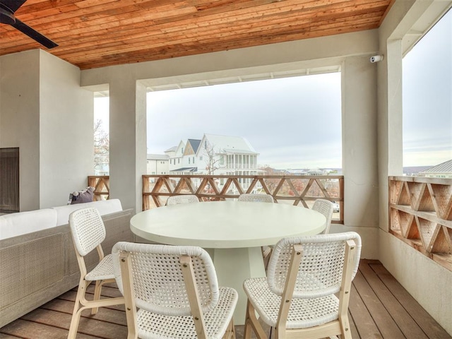 balcony featuring outdoor dining area
