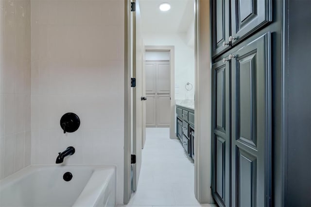 bathroom with shower / bath combination and vanity