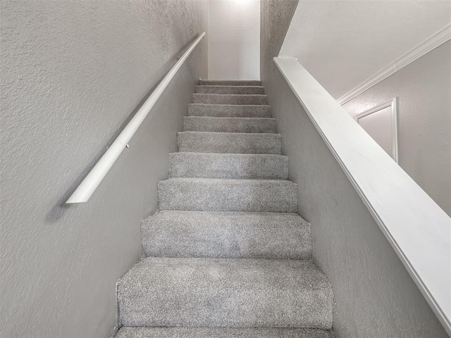 8131 NW 23rd St, Oklahoma City, OK 73127 - stairway with a textured wall