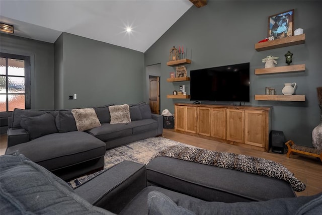 2040 County Road 1336, Blanchard, OK 73010 - living area with light wood-style floors and high vaulted ceiling
